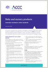 Baby and nursery products factsheet cover page