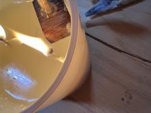 Candle with defect - wick too close to glass