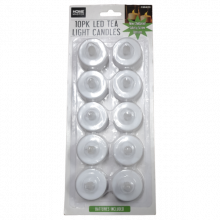 10 piece pack of Home Master tea light LED candles - light packaging